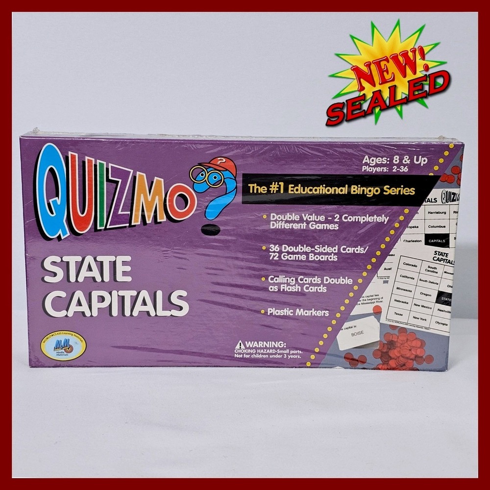Quizmo State Capitals Game Educational Geography Bingo World Class Learning